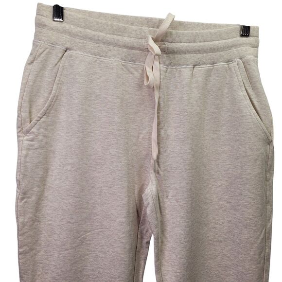 Daily Ritual Women's Cozy Knit Drawstring Jogger Pant Ivory/Light Brown Medium - Picture 3 of 11